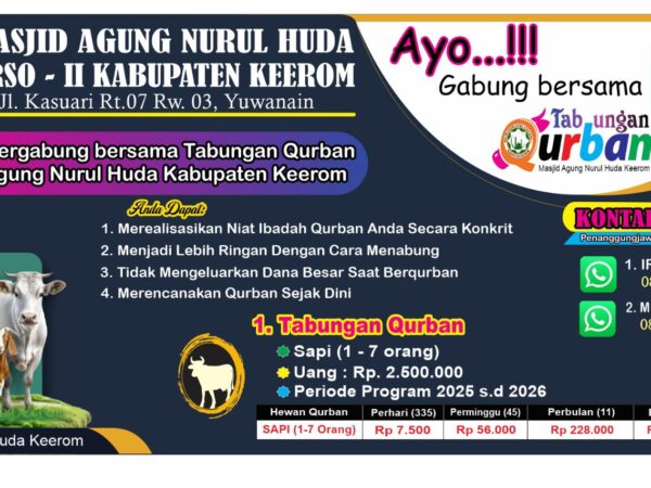 Masjid Agung Nurul Huda Keerom Ajak Masyarakat Gabung Program Tabungan Qurban 2025–2026