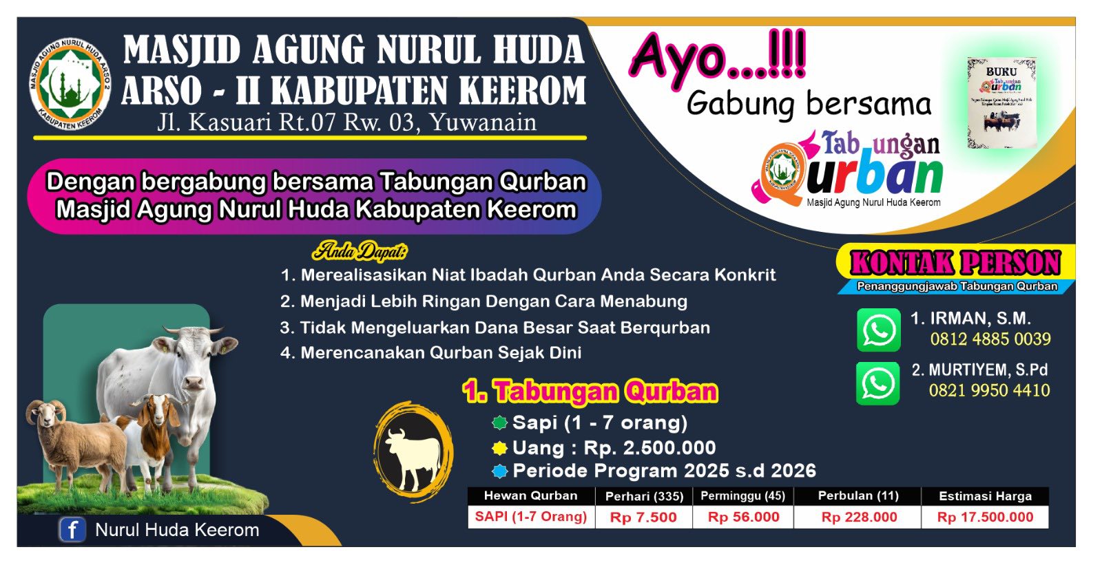 Masjid Agung Nurul Huda Keerom Ajak Masyarakat Gabung Program Tabungan Qurban 2025–2026